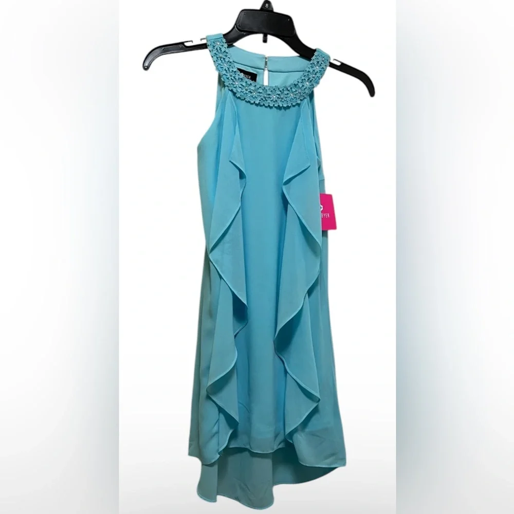 AMY BYER DRESS GIRL SLEEVELESS LIGHT BLUE COLOR WITH PRETTY ACCESSORIES SIZE M-6 - Picture 2 of 9